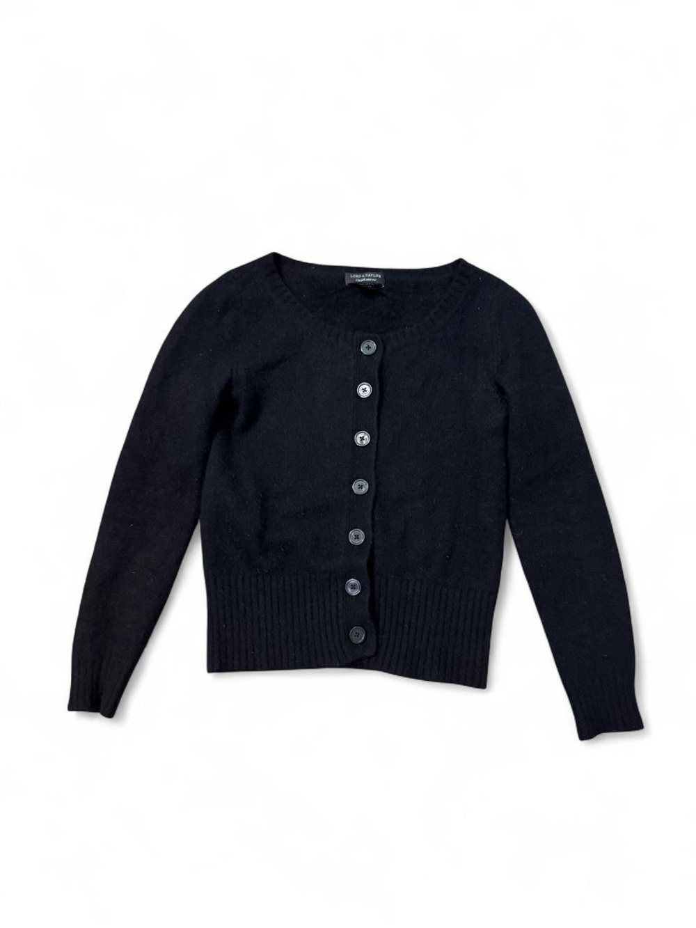 Lord & Taylor 100% cashmere button up cardigan sweater black XS womens